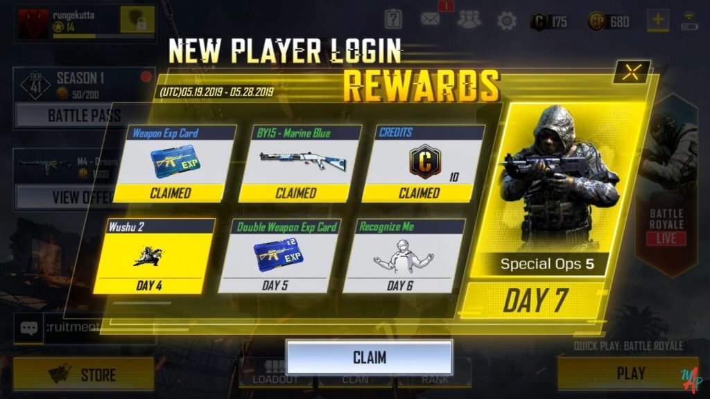 Daily Player Login Rewards In COD Mobile 1024x576 