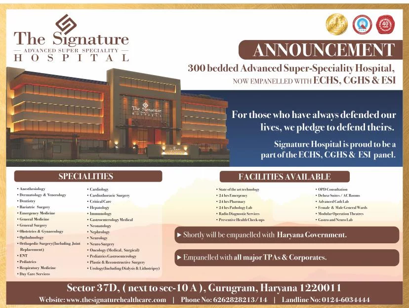 The Signature Hospital At Sector 37d Gurugram My Area Page