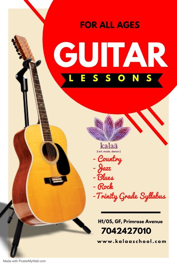 Guitar classes at Kalaa art music dance sector 82 vatika Gurugram